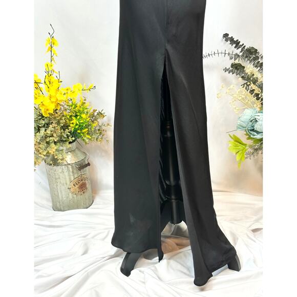 Free People Night Owl Tie Back Slip Dress Black S - Picture 9 of 15